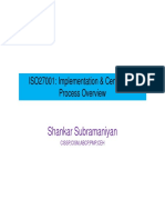 Shankar Subramaniyan: ISO27001: Implementation & Certification Process Overview