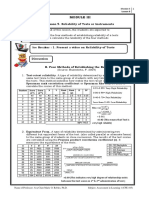 Lesson 9. Reliability of Tests or Instruments Objectives