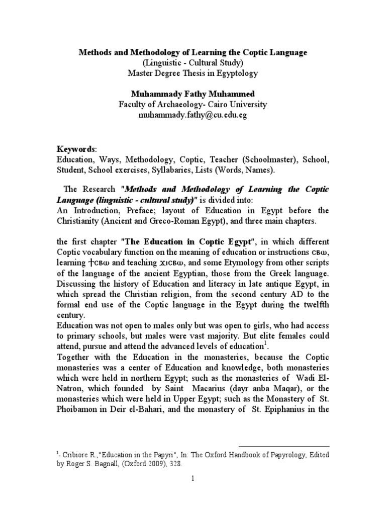 Coptic Language Learning Methods | PDF | Copts | Coptic Orthodox Church ...