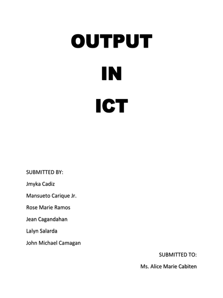 Output in Ict | PDF | Random Access Memory | Electrical Connector