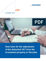 New rules for the adjustment of the deducted VAT from the investment property in Slovakia | News Flash