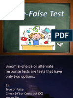 True or False Type of Test