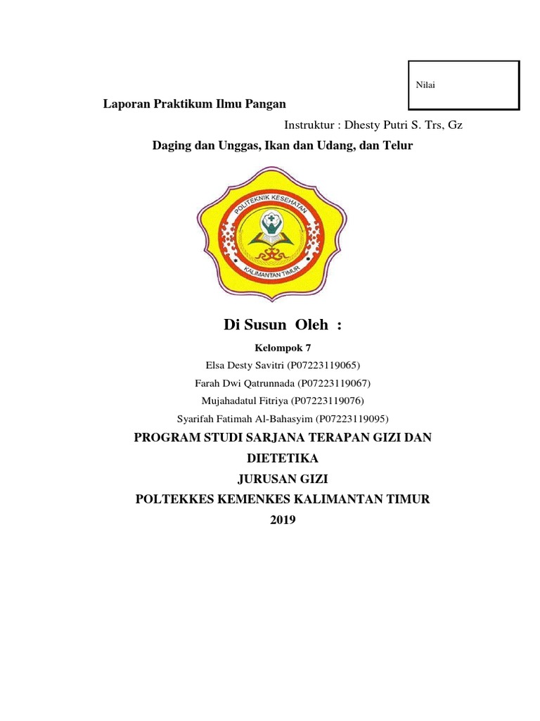 Laporan Praktikum Daging Dan Unggas, Ikan Dan Udang, Dan Telur | PDF