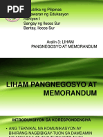 3 Liham Pangnegosyo at Memorandum