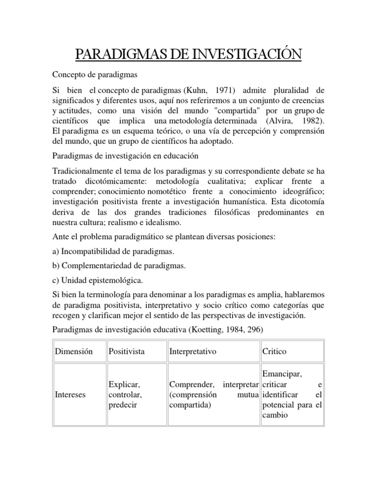 Paradigmas de Investigación | PDF | Science | Paradigma