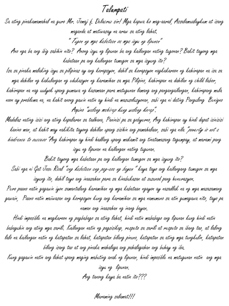 Talumpati | PDF
