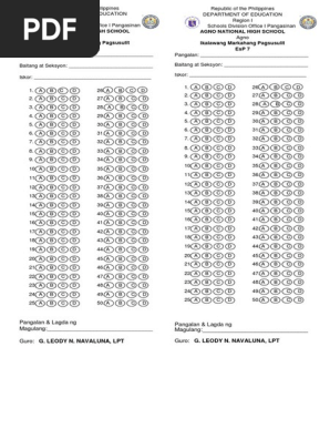 Bubble Answer Sheet