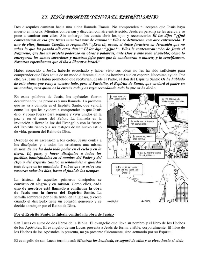 Tema 23 Jess Promete y Envia El Espritu Santo PDF | PDF | espíritu ...
