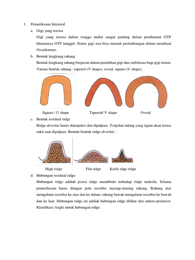 Pemeriksaan Bentuk Rahang dan Ridge Gigi | PDF