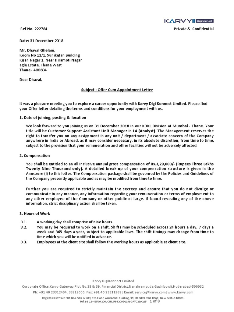 Businessman holding an offer letter