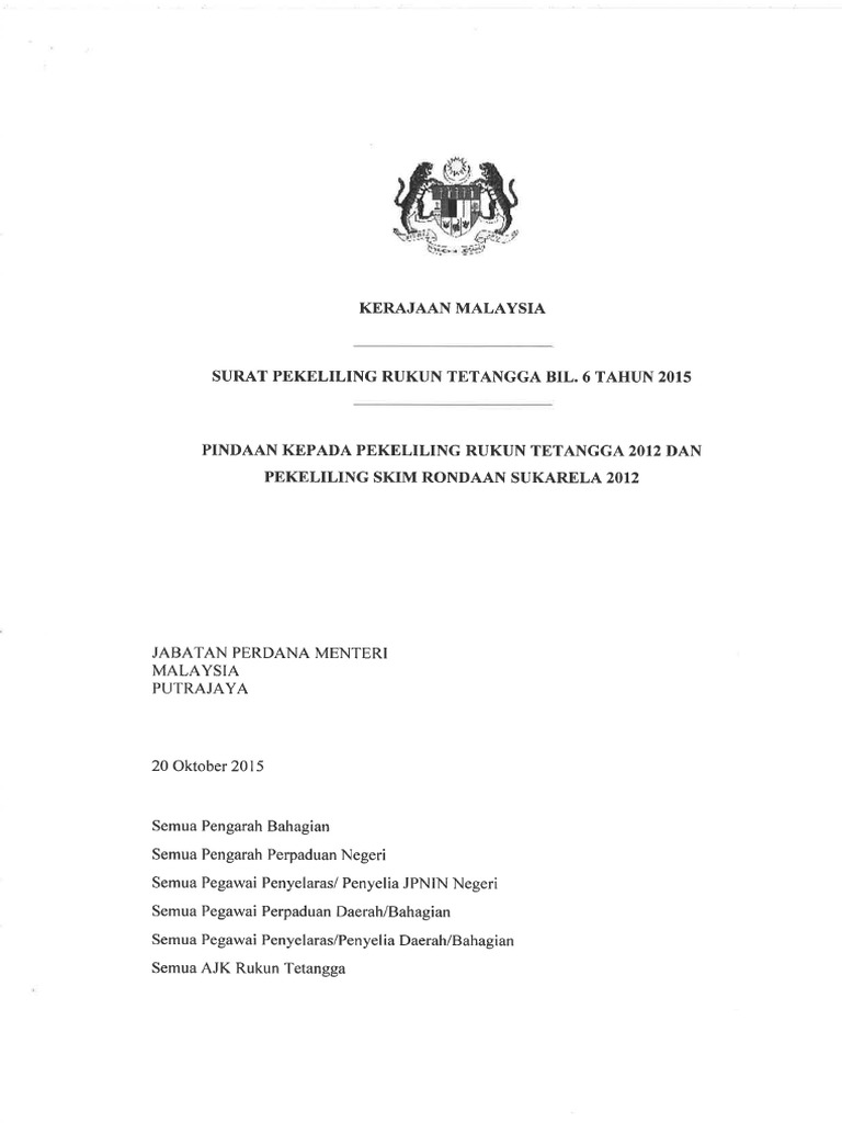 Surat Pekeliling Rukun Tetangga Bil 6 Tahun 2015 Pdf