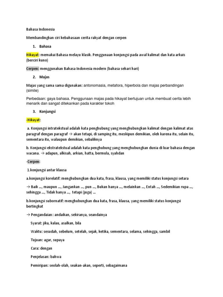 Perbandingan Kebahasaan Hikayat Dan Cerpen Pdf