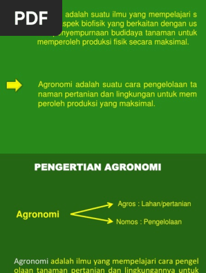 Pengertian Dan Ruang Lingkup Agronomi 1