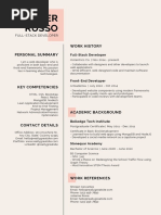 Cream and Pink Web Developer Technology Resume