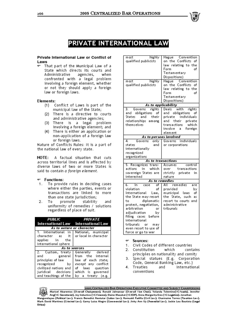 Analysis of Key Concepts in Private International Law Jurisdiction