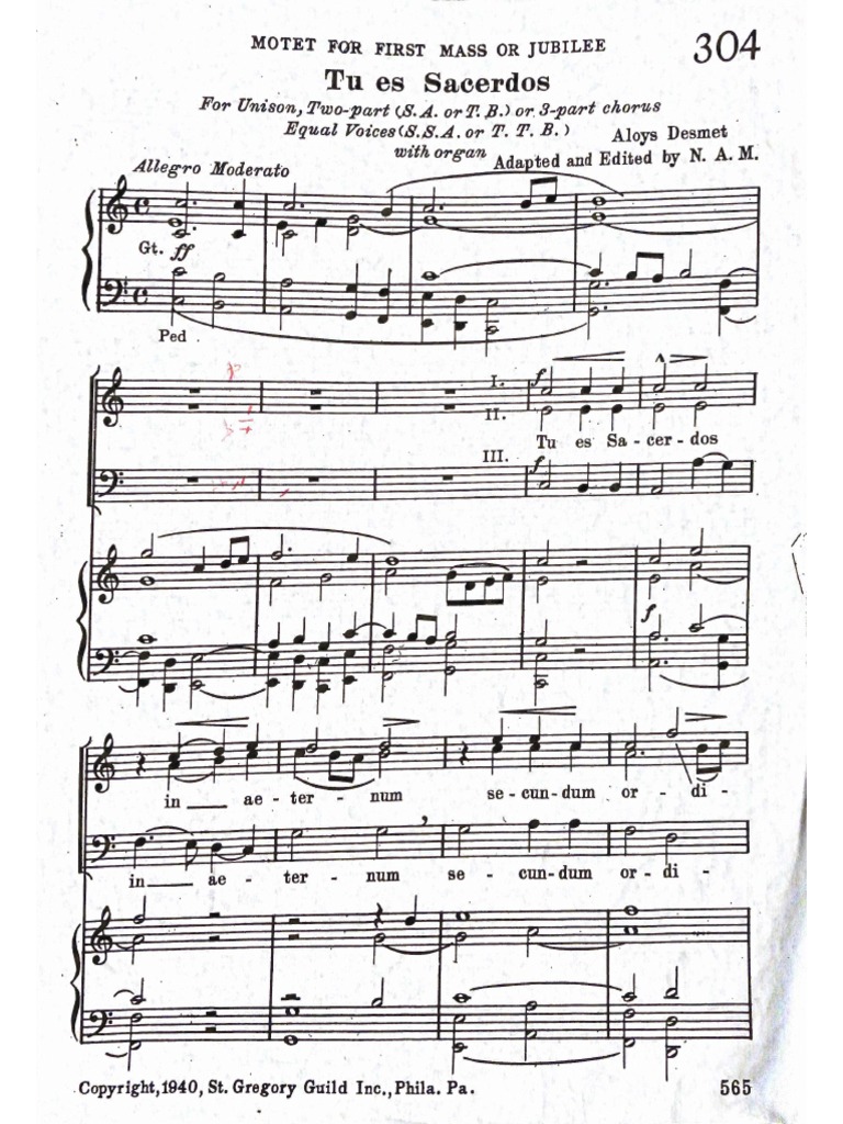 Tu Es Sacerdos Aloys Desmet