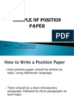 Sample of Position Paper