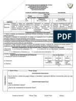 Planificación de Sesión de Educación Fís Formato