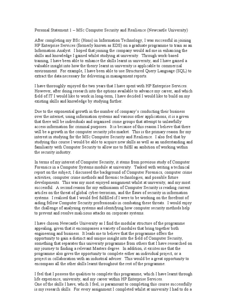 Cyber security and forensics personal statement picture