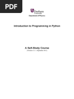 Introduction To Programming in Python: Department of Physics