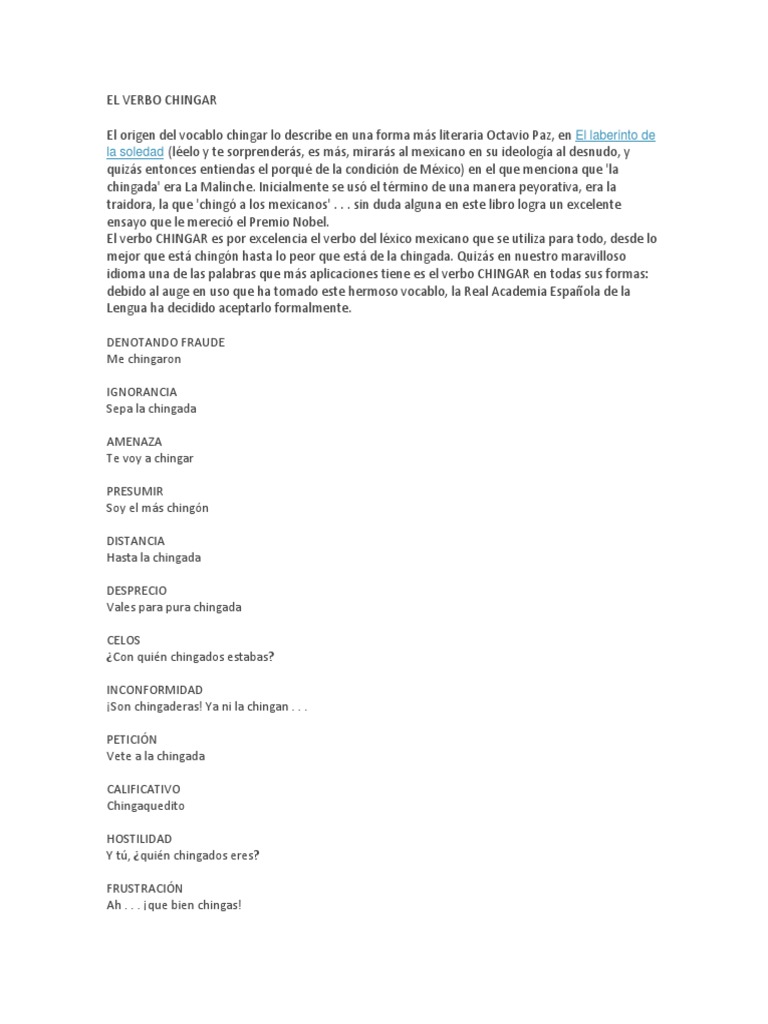 Significado y origen del verbo chingar | PDF