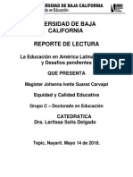 La Educación en América Latina Logros y Desafíos Pendientes - Reporte de Lectura 3 - Johanna Ivette Suarez Carvajal