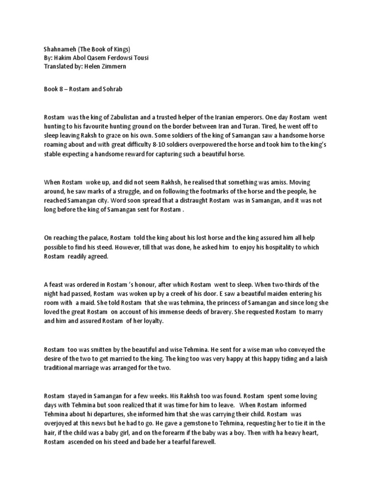 02 Rostam And Sohrab From The Shahnameh Pdf