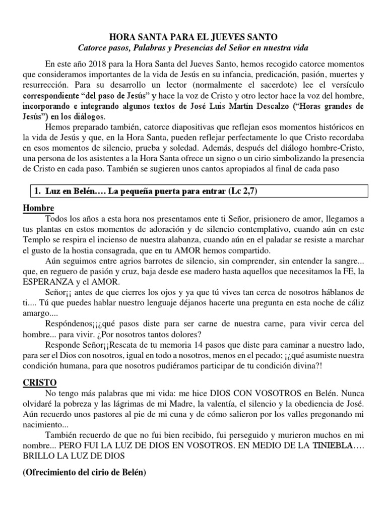 Hora Santa: 14 Pasos de Jesús | PDF | Cristo (título) | María, madre de ...