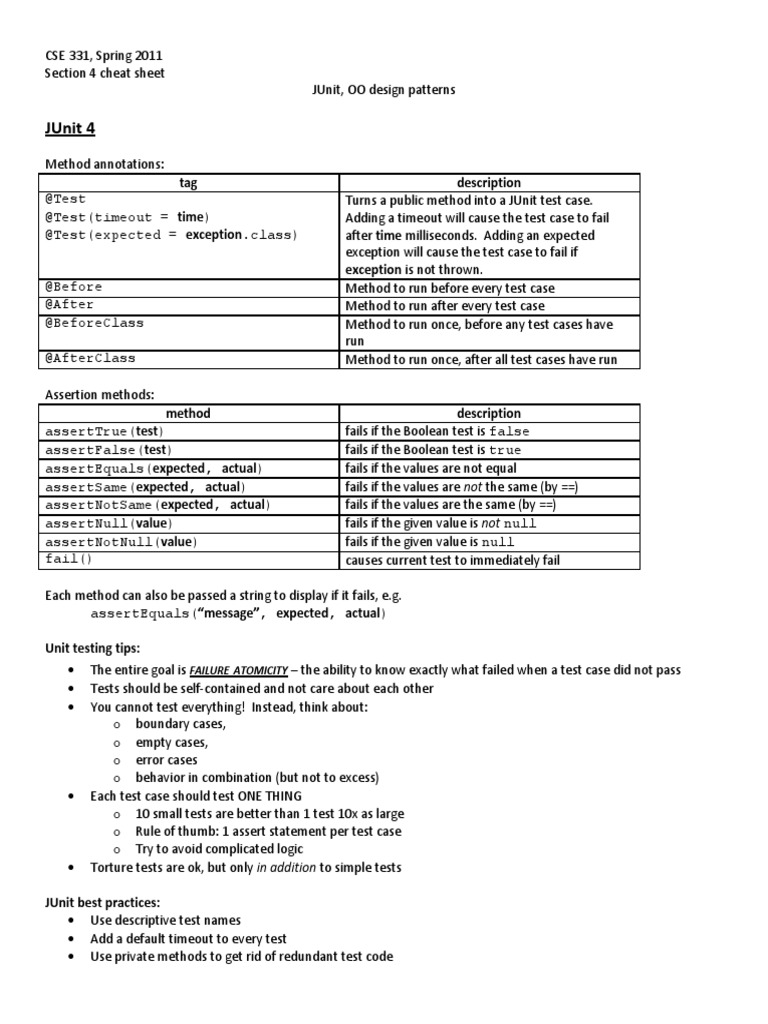 Section4 Cheat Sheet PDF | PDF | Object Oriented Programming ...