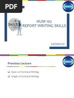 HUM 102 Report Writing Skills