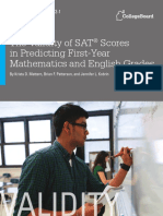 The Validity of SAT Scores in Predicting First-Year Mathematics and English Grades