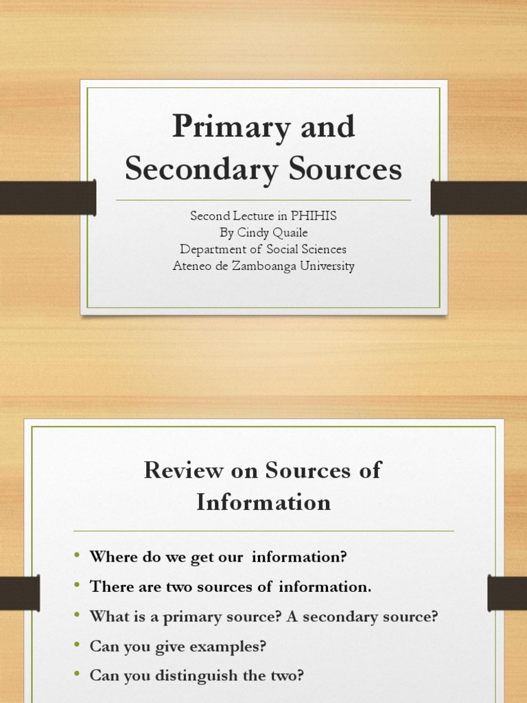 Primary and Secondary Sources | PDF | Primary Sources | Witness