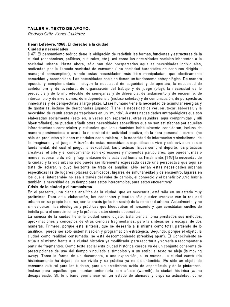 Fragmentos de Henri Lefebvre PDF Science Conocimiento