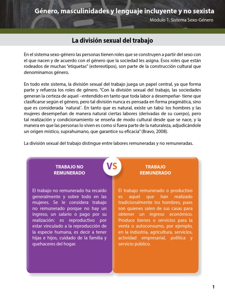 División Sexual Del Trabajo PDF Género Estudios de género