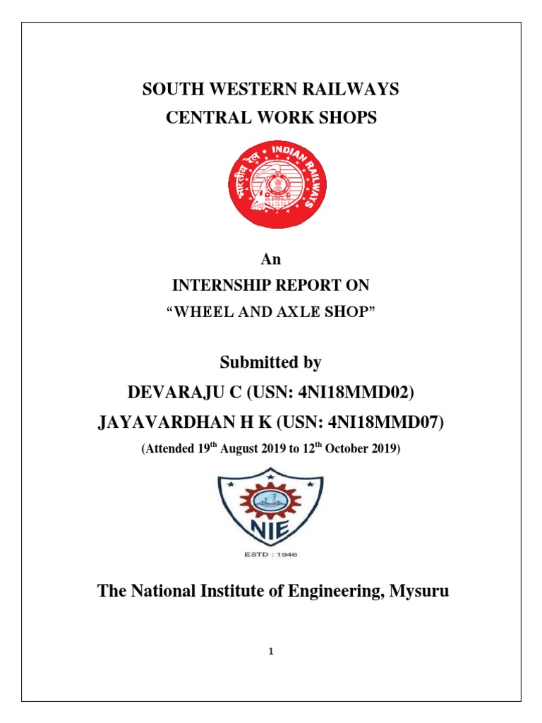 Railway Work Shop Report | PDF | Bearing (Mechanical) | Rail Transport