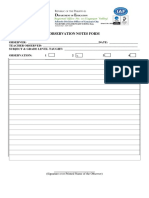 School observation notes form 103236