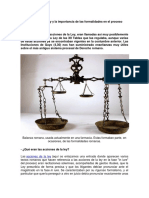 Las Acciones de La Ley y La Importancia de Las Formalidades en El Proceso