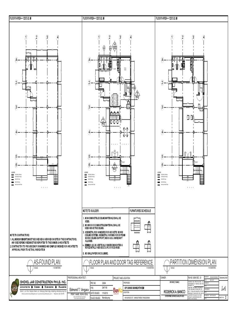 As-Found Plan Partition Dimension Plan: Floor Plan and Door Tag ...