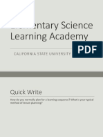 Elementary Science Learning Academy: California State University Long Beach