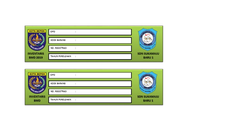 Contoh Stiker Inventaris Barang Sekolah | PDF | Pengelolaan Keuangan & Uang