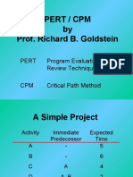 Pert / CPM by Prof. Richard B. Goldstein: Pert Program Evaluation & Review Technique CPM Critical Path Method