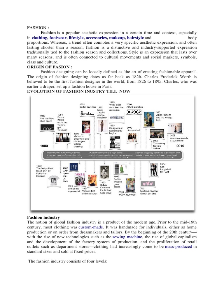 Evolution of Fashion Industry Insights | PDF | Fashion | Clothing