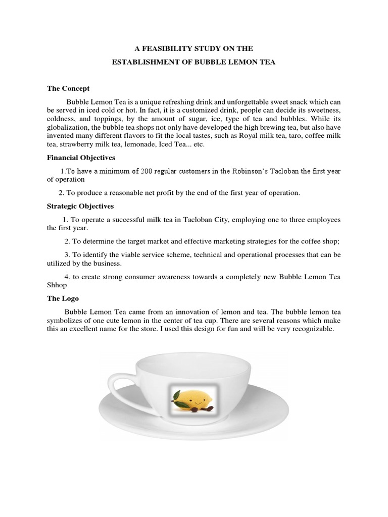 A Feasibility Study On The | PDF | Tea | Drink