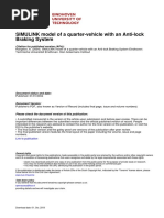 SIMULINK Model of A Quarter-Vehicle With An Anti-Lock Braking System