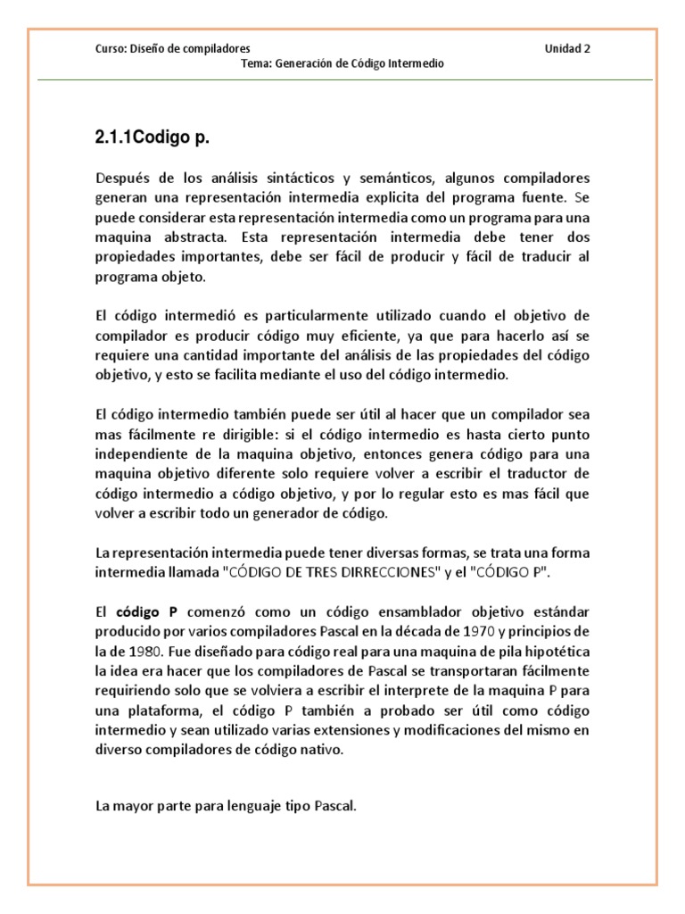 Codigo P | Descargar gratis PDF | Compilador | Programa de computadora