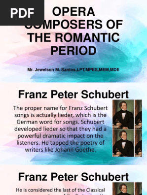 Opera Composers Of The Romantic Period Pdf Opera Richard Wagner