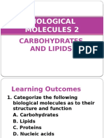 Biological Molecules 2: Carbohydrates and Lipids