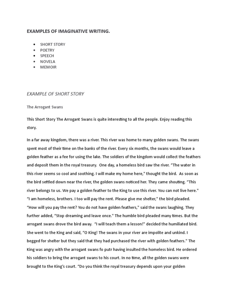 Imaginative Writing Examples and Styles | PDF | Heart Of Darkness | The ...