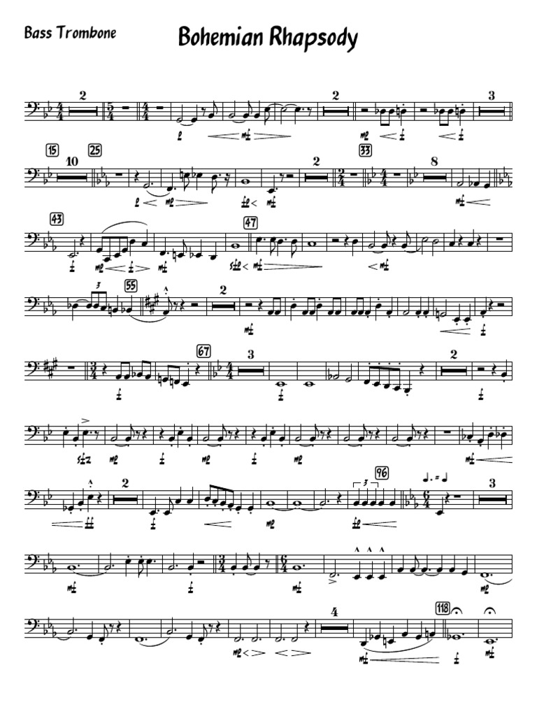 Bohemian RhapsodyBass Trombone PDF PDF