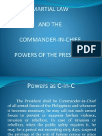 Martial Law and The Commander-In-Chief Powers of The President